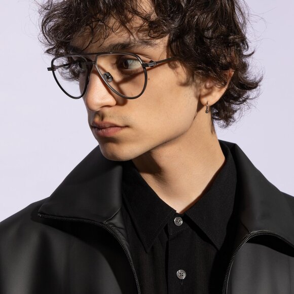 Valentino V-STUD-II VLX-133B Aviator Eyeglasses 59mm - Black Rhodium - Picture 3 of 11